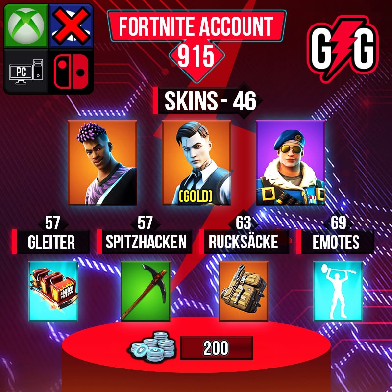 Fortnite OG Account - 46 Skins | Gold Midas | Royale Bomber | Fade