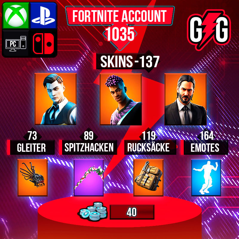 Fortnite OG Account - 137 Skins | John Wick | Midas | Fade - Fortnite OG
