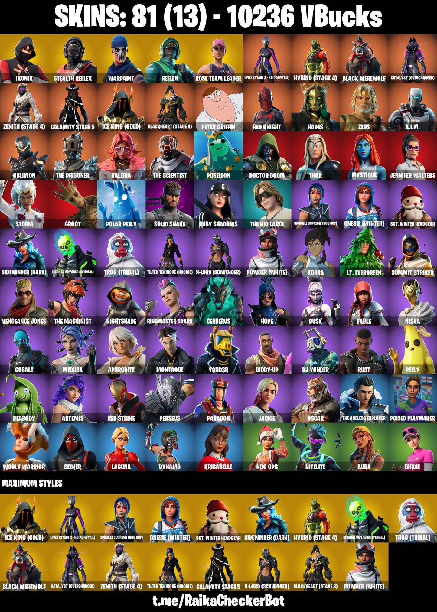 Fortnite OG Account - 81 Skins | OG STW | IKONIK | Stealth Reflex | Blackheart | The Ice King